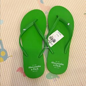 Vintage Abercrombie & Fitch Vibrant Green Flip-flops